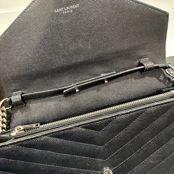 YSL Cassandre Chain Wallet in Grain de Poudre Black Leather (JB1416) - Picture 9 of 10